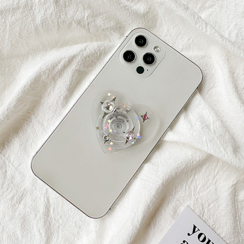 Stand de birou pentru telefon cu paiete stelare, accente din cristale, retractabil, din plastic