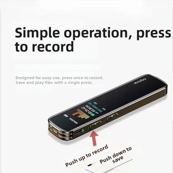 Xunhai HD diktafón – ultra dlhá pohotovosť, 4888 h záznamu, dvojitý mikrofón, videozáznam nie je podporovaný