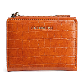 Ženski kratki novčanik sa zipom, kamen uzorak, PU koža, gradski minimalistički stil, poliester podstava, držač kartica, 2025