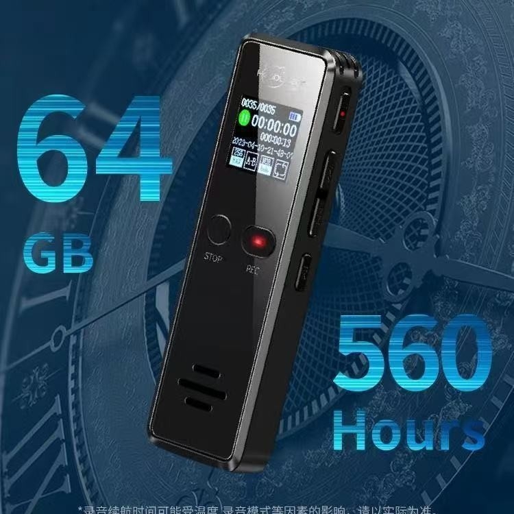 Zajcsökkentő hangrögzítő lítiumakkumulátorral, Type-C interfész, 27 nyelv, logó nélküli, modell A932 — folyamatos felvétel, WAV formátum, 3429 perc, USB 2.0, HD mikrofon, kétirányú