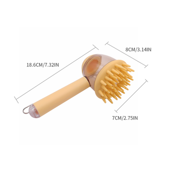 Chuangjie Kefa na kúpanie domácich miláčikov – dlhá rúčka, masážna kefa pre psy a mačky (PP/TPR/ABS nerezová oceľ)