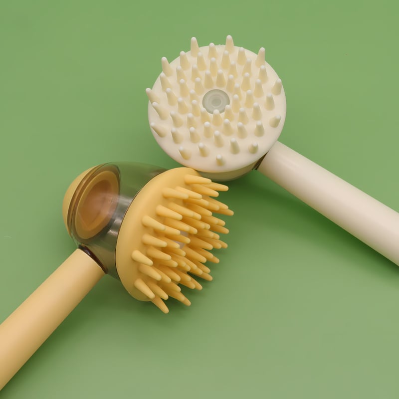 Chuangjie Kefa na kúpanie domácich miláčikov – dlhá rúčka, masážna kefa pre psy a mačky (PP/TPR/ABS nerezová oceľ)