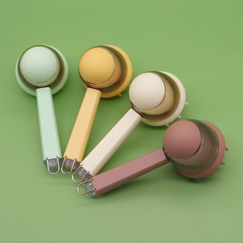 Chuangjie Kefa na kúpanie domácich miláčikov – dlhá rúčka, masážna kefa pre psy a mačky (PP/TPR/ABS nerezová oceľ)