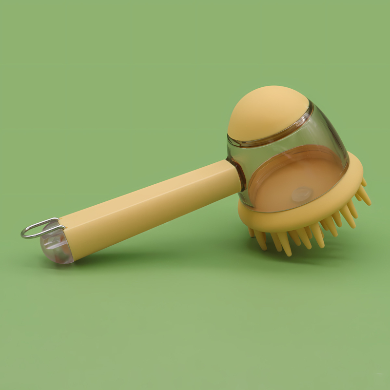 Chuangjie Kefa na kúpanie domácich miláčikov – dlhá rúčka, masážna kefa pre psy a mačky (PP/TPR/ABS nerezová oceľ)