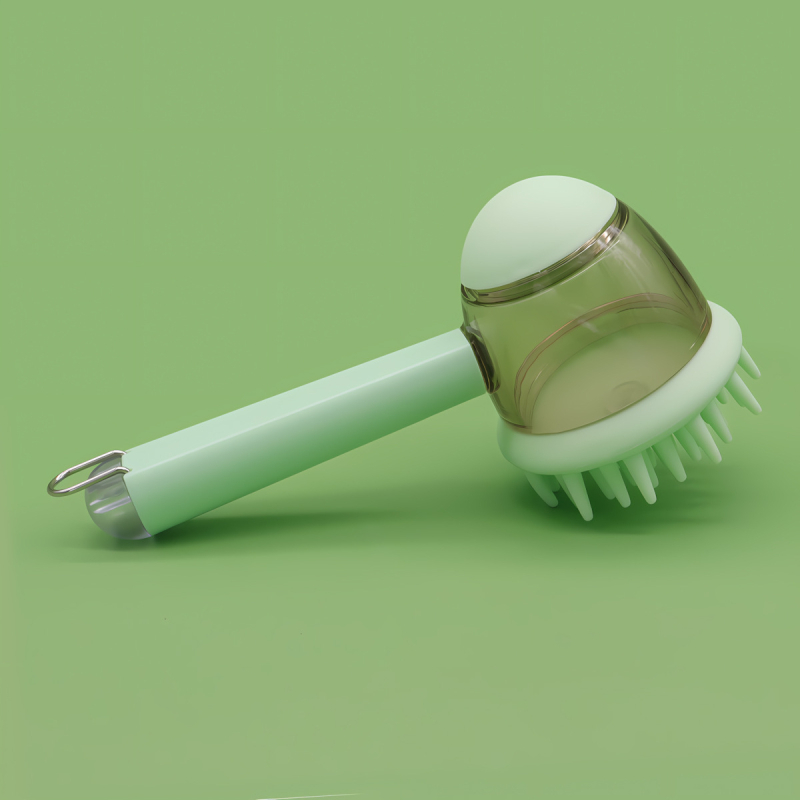 Chuangjie Kefa na kúpanie domácich miláčikov – dlhá rúčka, masážna kefa pre psy a mačky (PP/TPR/ABS nerezová oceľ)