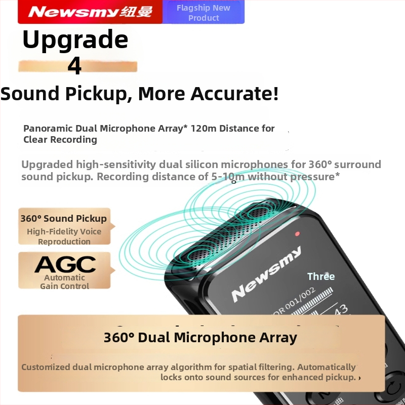 Newman H9 záznamové pero – WAV formát, 1000 minút, HD potlačenie šumu, hlasové ovládanie, USB 2.0