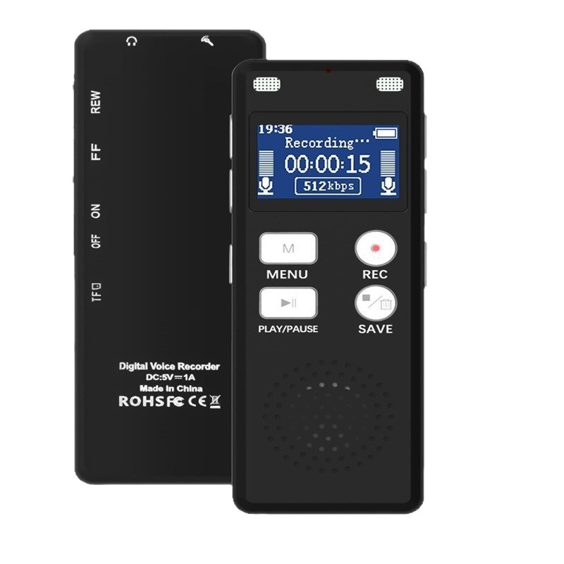 Digitalni diktofon s smanjenjem šuma i dvostrukim mikrofonom, jednim gumbom za snimanje, WAV format, USB 2.0, LiPo baterija, pogodan za poslovna putovanja