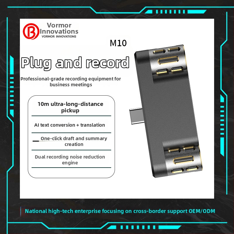 M10 Elite Edition Prenosný záznamník s dvojitými mikrofónmi, MP3 formát, neobmedzený čas nahrávania, OEM prispôsobenie a tlač loga
