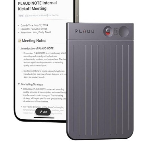 AI ierakstāmā pildspalve note-1 ar ierakstīšanas funkciju, 3D skaņa, alumīnija korpuss, ultra-plāns 86×55×3.2 mm, 30 g