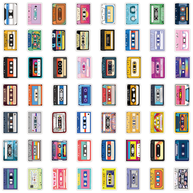 Music Tapes graffiti naljepnice set za bilježnice, prtljagu i telefone — nordijski stil, samoljepljive, vodootporna HD tisak