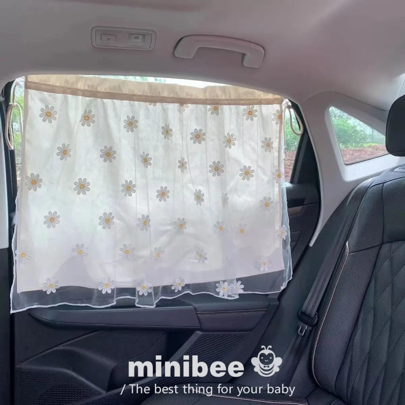 Curtă auto pentru bebeluși, stil mori de vânt, cu ventuze, transparentă, folie de aluminiu, agățată, compatibilă cu JULY MOLY