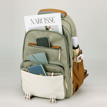 Unisex νάιλον σακίδιο για μαθητές, χωρητικότητας 20–35 L, χωράει 14″ φορητό, αναπνεόμενοι ιμάντες με καμπύλη, street style, ταξιδιωτική αναψυχή