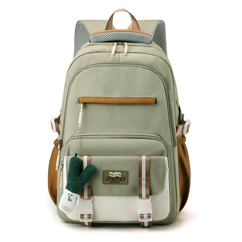 Unisex νάιλον σακίδιο για μαθητές, χωρητικότητας 20–35 L, χωράει 14″ φορητό, αναπνεόμενοι ιμάντες με καμπύλη, street style, ταξιδιωτική αναψυχή