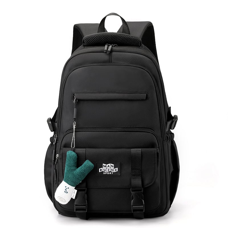 Unisex νάιλον σακίδιο για μαθητές, χωρητικότητας 20–35 L, χωράει 14″ φορητό, αναπνεόμενοι ιμάντες με καμπύλη, street style, ταξιδιωτική αναψυχή