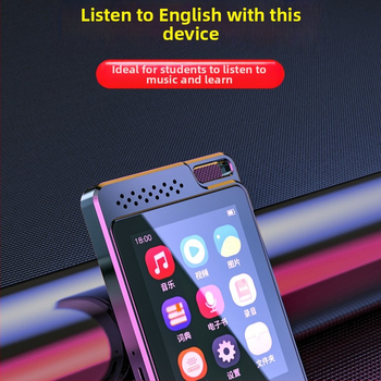 MP3 prehrávač s Bluetoothom a nahrávaním, podpora TF karty, 2,4-palcový TFT displej, USB-C rozhranie