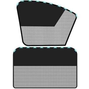 Lanbowang parasol magnetic pentru geamul mașinii, cu design compartimentat, din plasă și bandă neagră, prindere magnetică, semi-transparent