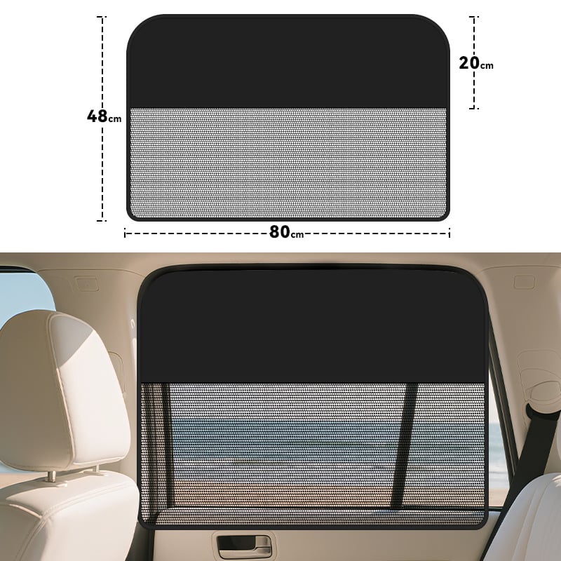 Lanbowang parasol magnetic pentru geamul mașinii, cu design compartimentat, din plasă și bandă neagră, prindere magnetică, semi-transparent