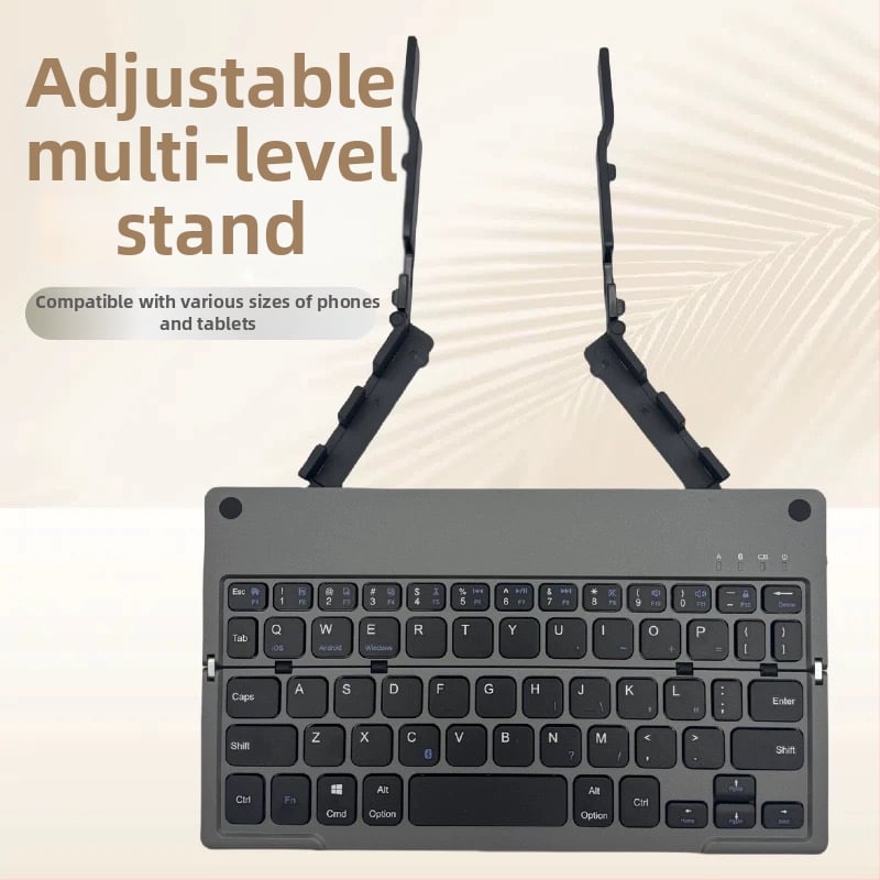 B048 Bluetooth skladacia klávesnica s integrovaným stojanom, mini prenosná, Type-C nabíjanie, ergonomická