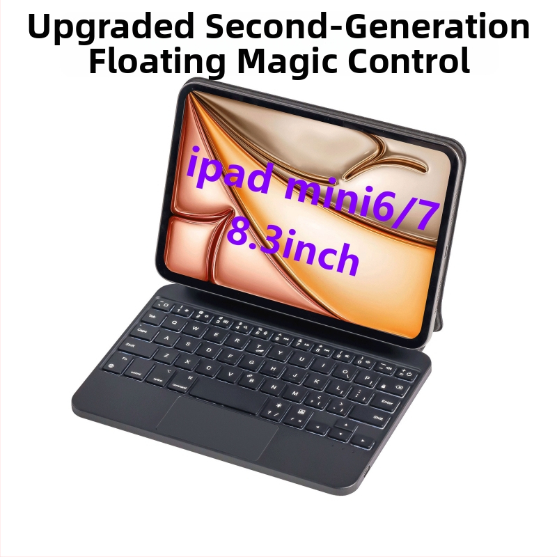 Kryt s klávesnicou pre Apple iPad mini 6 s flip krytom, podsvietená klávesnica, odolnosť voči nárazom, podpora/stoja, odvádzanie tepla, magnetické uchytenie