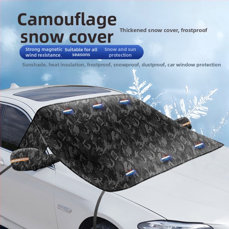 Protecție pentru parbrizul frontal al mașinii (pânză Oxford; montaj încorporat; potrivire universală; stil minimalist; model grilă)