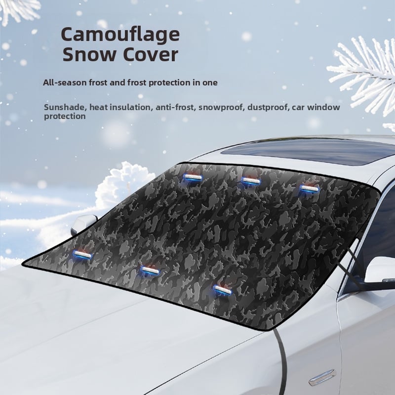 Protecție pentru parbrizul frontal al mașinii (pânză Oxford; montaj încorporat; potrivire universală; stil minimalist; model grilă)