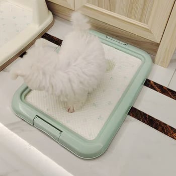 Toaletă pentru câini din plastic, bazin plat, menține labele uscate, previne călcarea pe fecale, tavă de toaletă