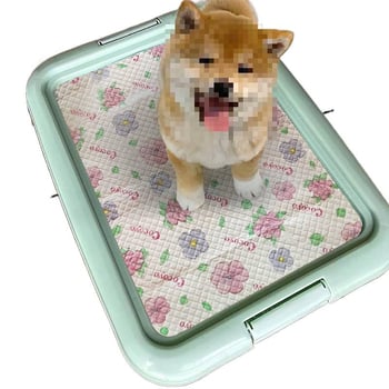 Toaletă pentru câini din plastic, bazin plat, menține labele uscate, previne călcarea pe fecale, tavă de toaletă