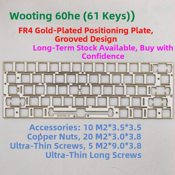 Pielāgota pozicionēšanas plāksne Wooting60-he 60 taustiņu hot-swappable tastatūrām | CNC apstrāde, elektroplēšana | Magnētiska un mehāniska ass pozicionēšana | Saderīga ar Wooting60, Win60, Fire60 | Svars 0.2 kg