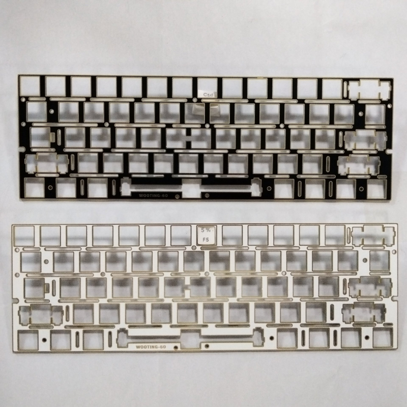 Pielāgota pozicionēšanas plāksne Wooting60-he 60 taustiņu hot-swappable tastatūrām | CNC apstrāde, elektroplēšana | Magnētiska un mehāniska ass pozicionēšana | Saderīga ar Wooting60, Win60, Fire60 | Svars 0.2 kg