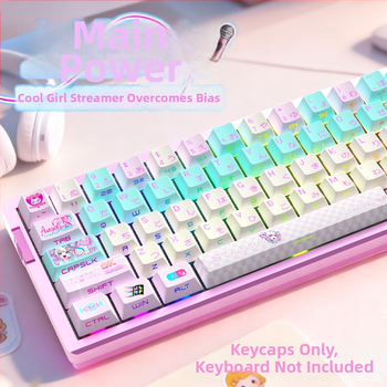 129-taustiņu taustiņu kapšu komplekts, ABS materiāls, dye-sublimācijas apdare, biezinātais dizains, sāniski caurspidīgs, mehāniskajām tastatūrām