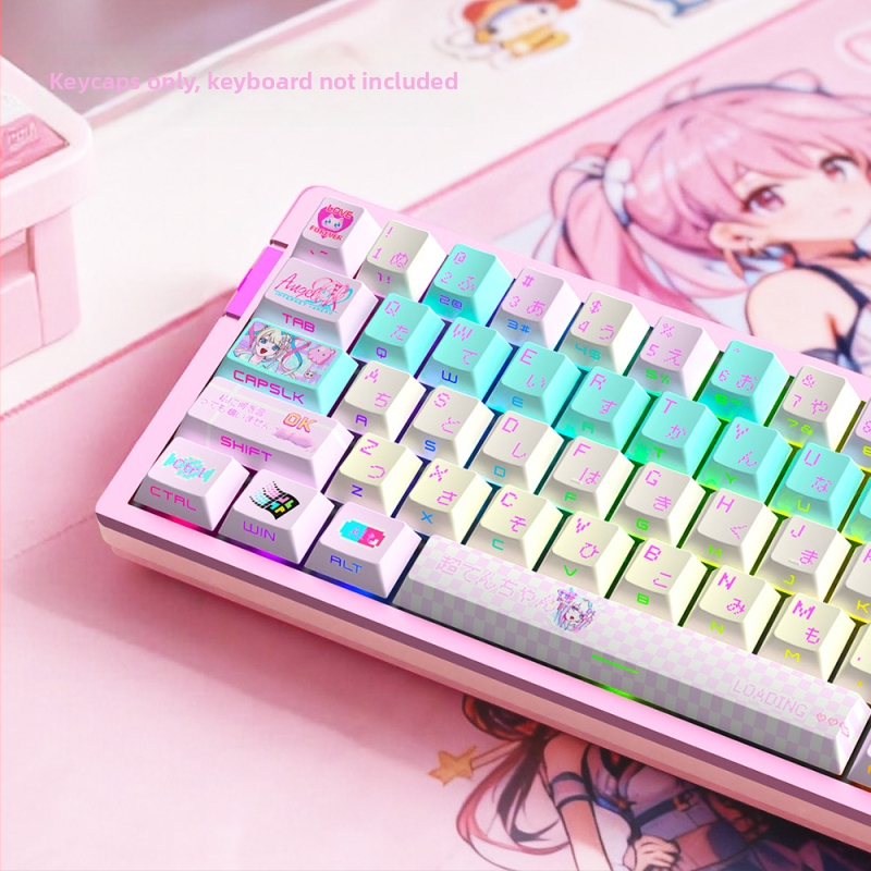 129-taustiņu taustiņu kapšu komplekts, ABS materiāls, dye-sublimācijas apdare, biezinātais dizains, sāniski caurspidīgs, mehāniskajām tastatūrām