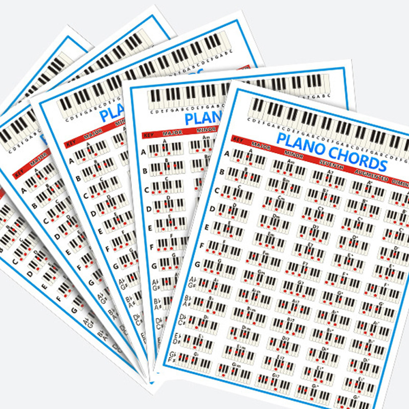 Διάγραμμα συγχορδιών πιάνου — 157 g επικαλυμμένο χαρτί, μοντέλο Chord-10 Debier, συσκευασία: διαφανές σακουλάκι, προέλευση: Foshan
