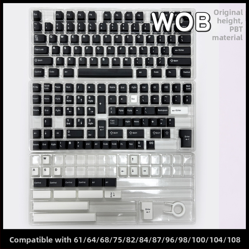 PBT taustiņu vāciņu komplekts mehāniskajai tastatūrai – pielāgots pilns komplekts, universāla saderība
