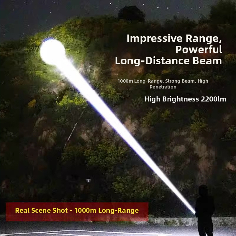 Punjivi LED tražni reflektor – kućište od aluminijske legure, ručna upotreba na otvorenom, domet 500 m+