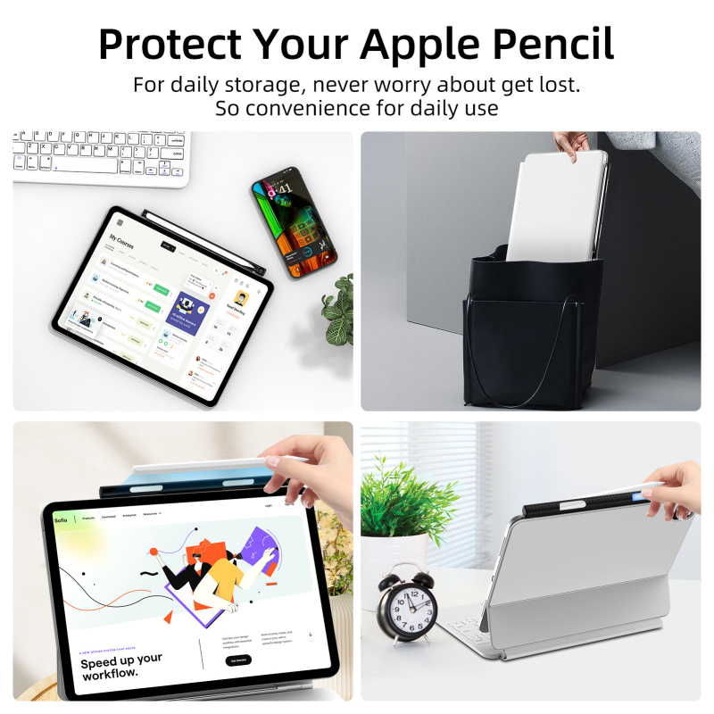 Držač Apple Pencil za dodatke tipkovnice, kompatibilan s iPadom, za tablet, metalno kućište, adsorbibilan
