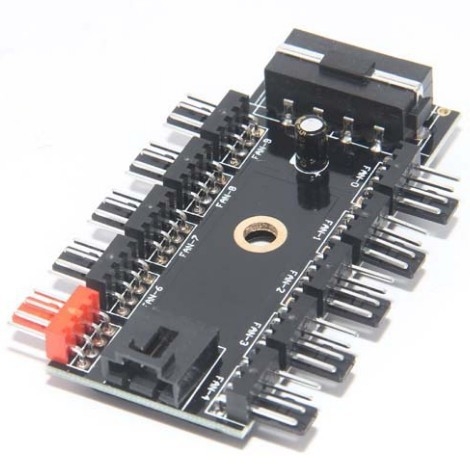 Adapter kartica za PWM ventilator hub s 10 izlaza, podržava 4‑pin PWM, napajanje SATA (Marka: HJL; Sučelje: drugo; Dolazak na tržište: 2025)