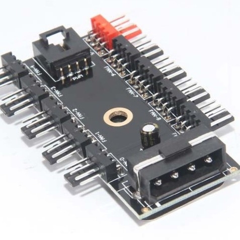 Adapter kartica za PWM ventilator hub s 10 izlaza, podržava 4‑pin PWM, napajanje SATA (Marka: HJL; Sučelje: drugo; Dolazak na tržište: 2025)