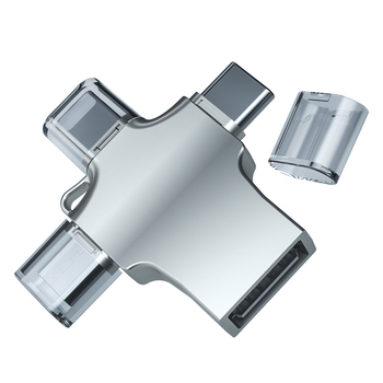 OTG adaptér 3 v 1 pre smartfóny: číta USB flash disk a pripojenie klávesnice a myši (Android, Apple, Type-C)