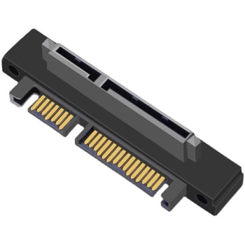 90-градусов SATA адаптер за твърд диск, прав ъгъл, 22P, 7+15 щифтове, мъжки към женски