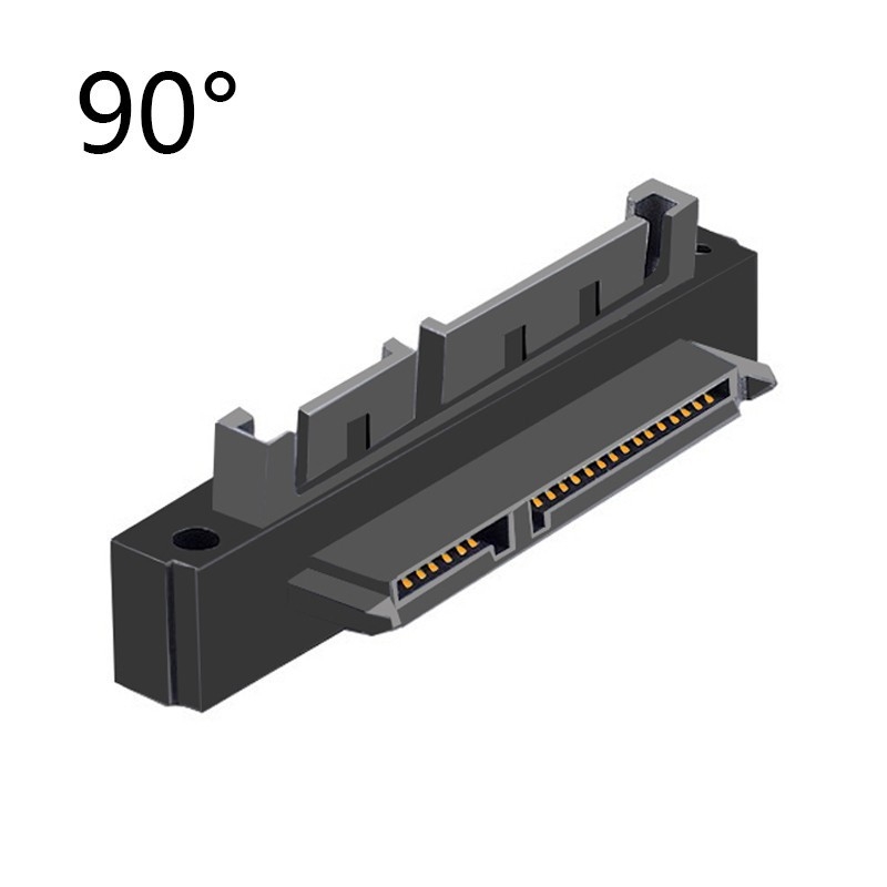 90-градусов SATA адаптер за твърд диск, прав ъгъл, 22P, 7+15 щифтове, мъжки към женски