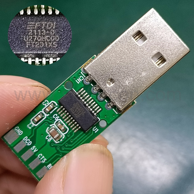 FTDI USB‑to‑RS232 adaptérová doska, FTDI čip, USB‑serial rozhranie, rýchlosť 115200, model SN-200123