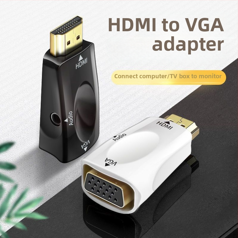 HDMI samec na VGA samicu konvertor, adaptér pre monitor/projektor/TV s audio