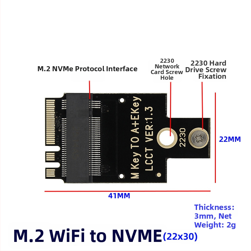 M.2 WiFi adaptér karta – A+E kľúč NGFF 2230 NVMe SSD
