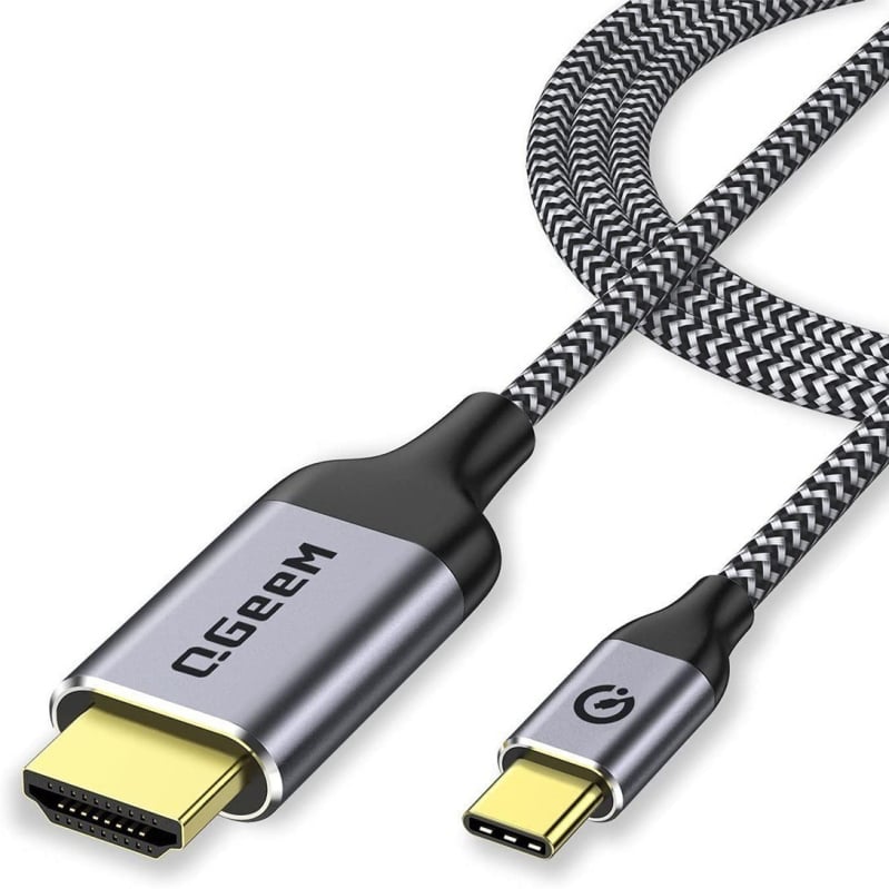 QGeeM USB-C σε HDMI αντάπτορας καλώδιο, υποστηρίζει 4K60Hz, για smartphones, φορητούς υπολογιστές και tablets σε τηλεόραση ή οθόνη