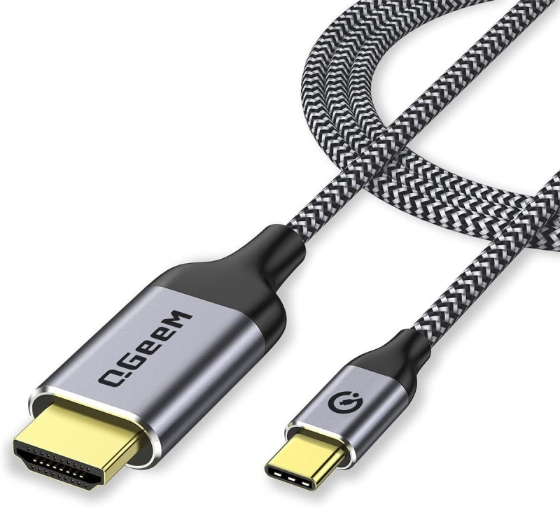 QGeeM USB-C σε HDMI αντάπτορας καλώδιο, υποστηρίζει 4K60Hz, για smartphones, φορητούς υπολογιστές και tablets σε τηλεόραση ή οθόνη