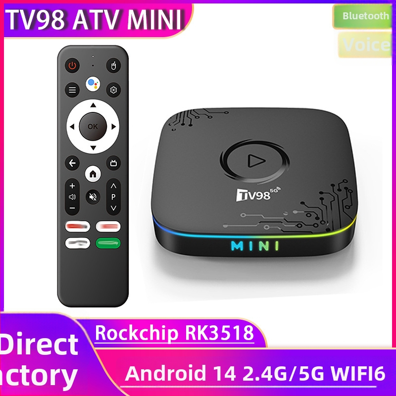 TV Box TV98 ATV MINI Android 14, 4K, štvorjadrový, 2GB RAM, 8GB flash pamäť
