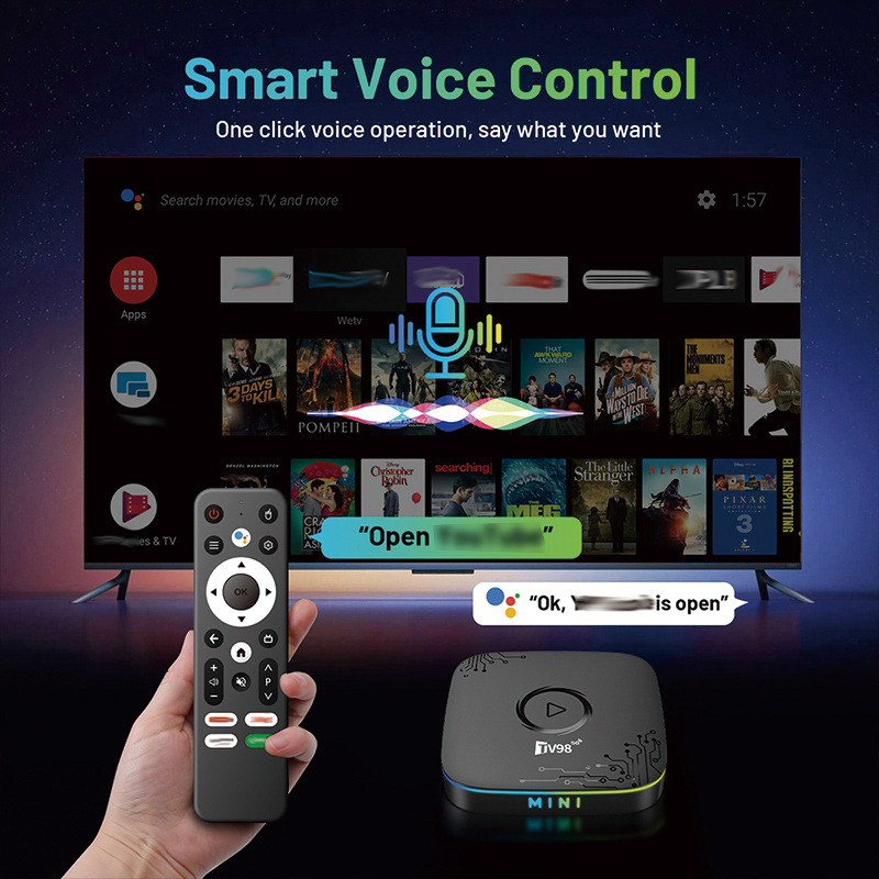 TV кутия TV98 ATV MINI Android 14, 4K, четириядрен процесор, 2GB RAM, 8GB флаш памет