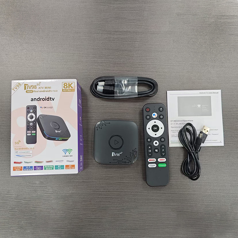 TV кутия TV98 ATV MINI Android 14, 4K, четириядрен процесор, 2GB RAM, 8GB флаш памет