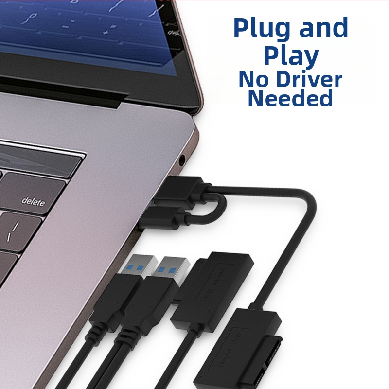 Externý SATA adaptér kábel USB 2.0, 50 cm, meďové jadro, jednohlyvový konektor