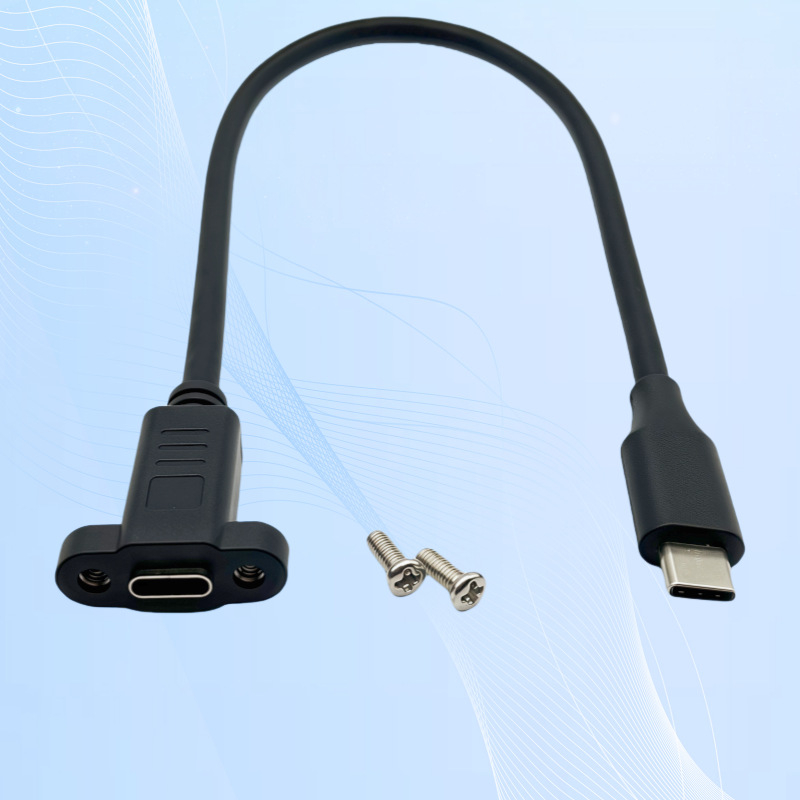USB-C 3.2 produžni kabel, 4K video, prijenos podataka 20 Gbps, USB-C muški na ženski, s ušima za montažu na kućište